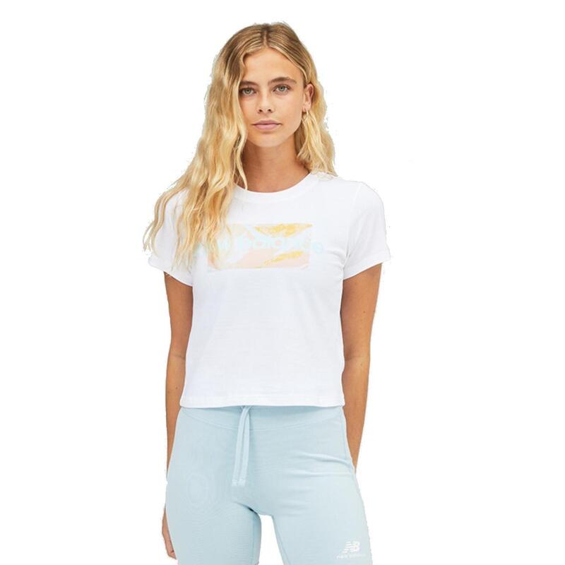 Camiseta de manga corta para Mujer New balance Wt21555 Blanco