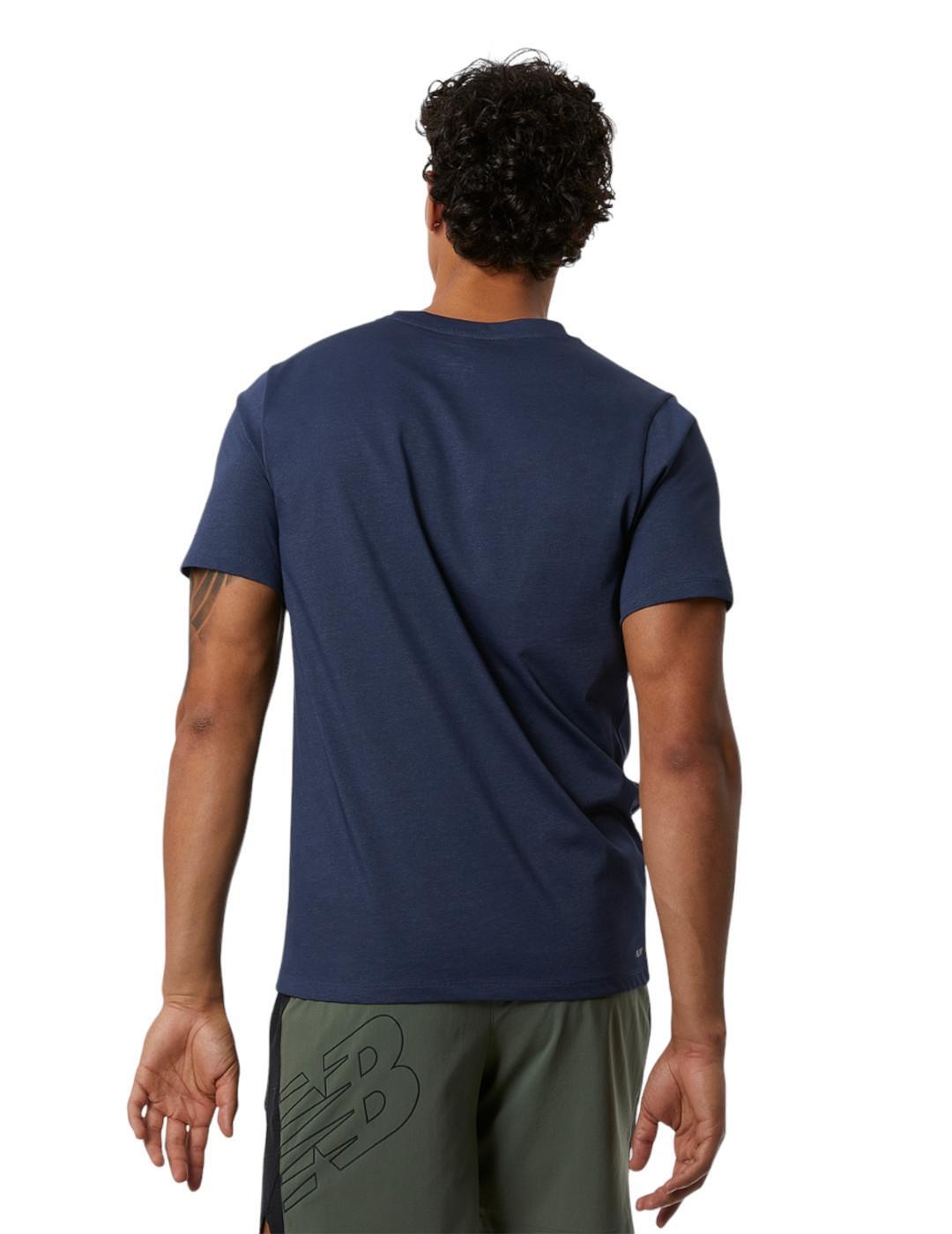Camiseta de manga corta para Hombre New balance  heathertech Marino 3/3