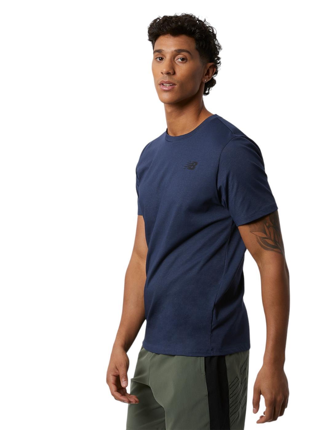 Camiseta de manga corta para Hombre New balance  heathertech Marino 2/3