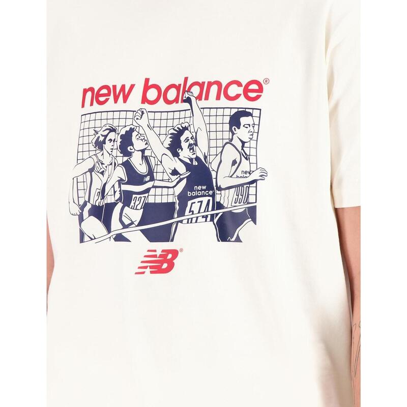 Camiseta de manga corta para Hombre New balance Mt31503 Blanco