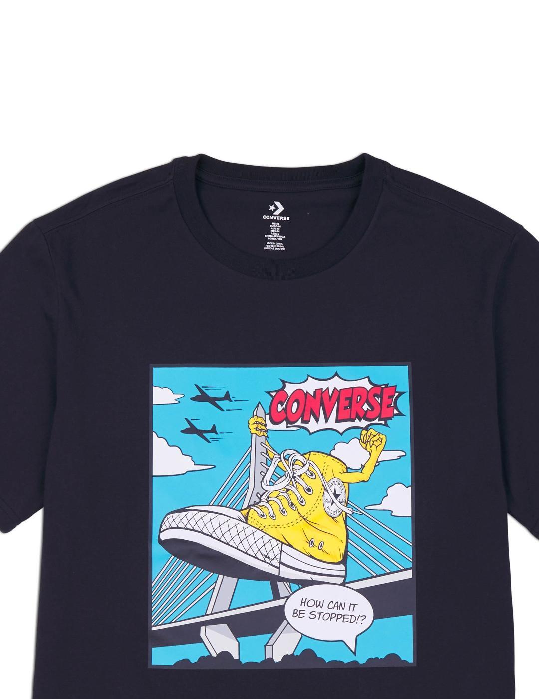 Camiseta para Hombre Converse Comic graphic  Negro 3/3
