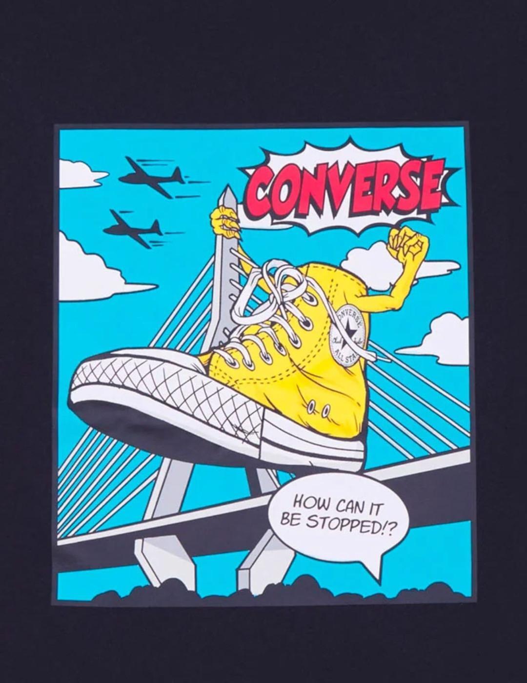Camiseta para Hombre Converse Comic graphic  Negro 2/3