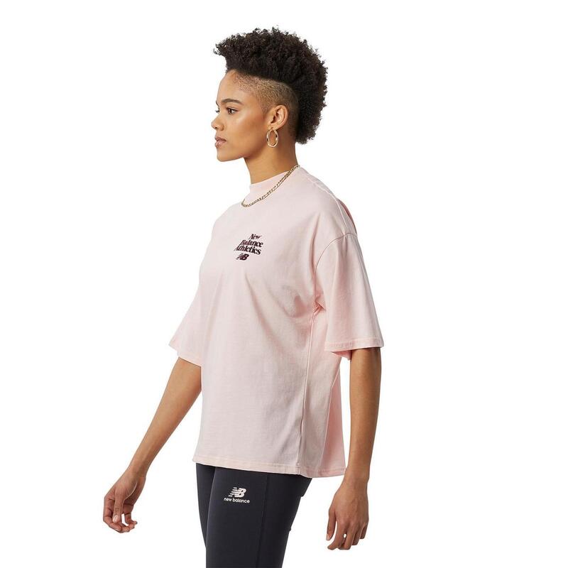 Camiseta de manga corta para Mujer New balance  athletics  Rosa