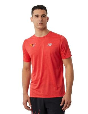 Camiseta de manga corta para Hombre New balance Mt21262v Rojo