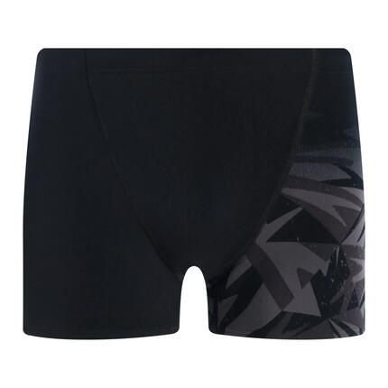 Short De Bain Moulant Motif/style Géométrique Homme (Noir / Gris Imprimé)