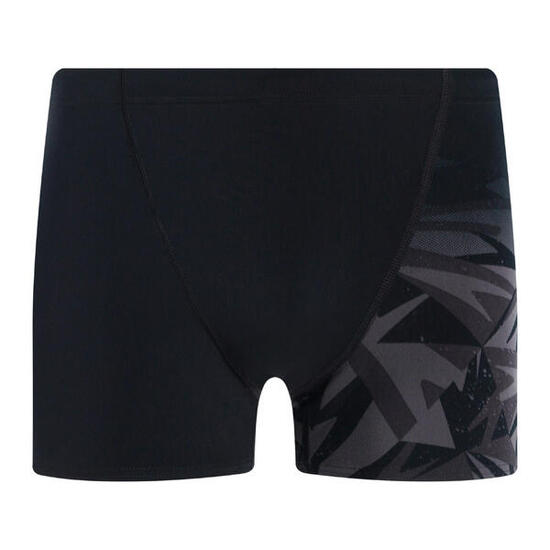 Short De Bain Moulant Motif/style Géométrique Homme (Noir / Gris Imprimé)