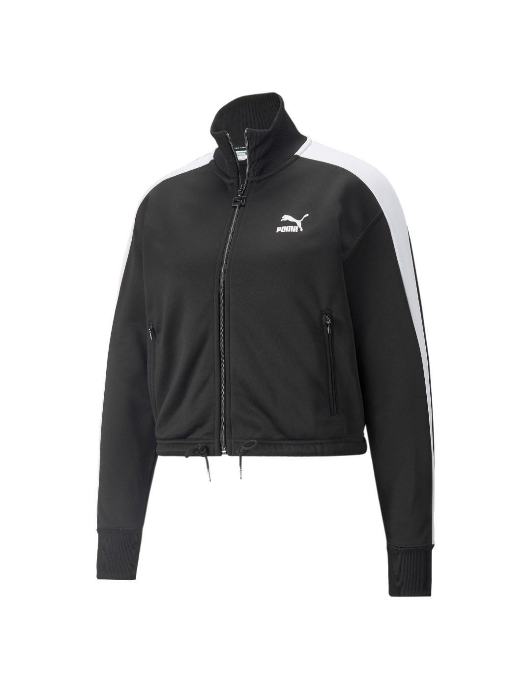 Camisolas de lã polar para mulher puma crop track preta