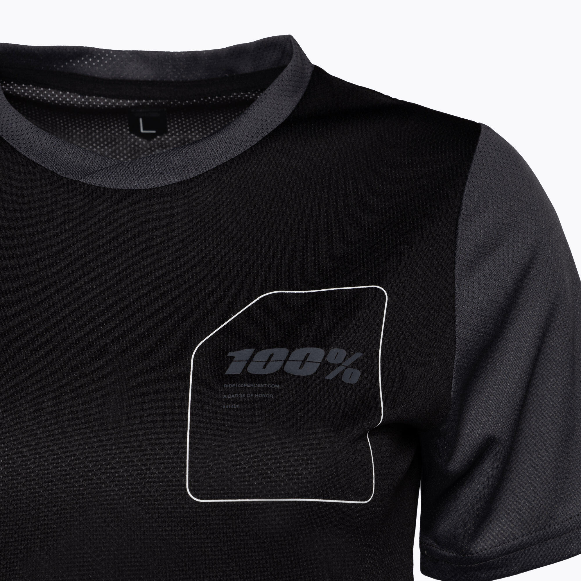 Maillot Manches Courtes Enfant 100% Ridecamp Jersey Noir / Gris 3/4