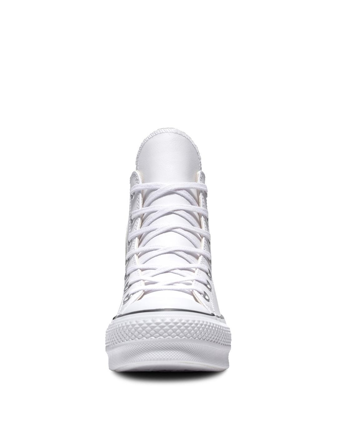 Sneakers Femme Converse All Star Lift en Cuir Blanc 2/6