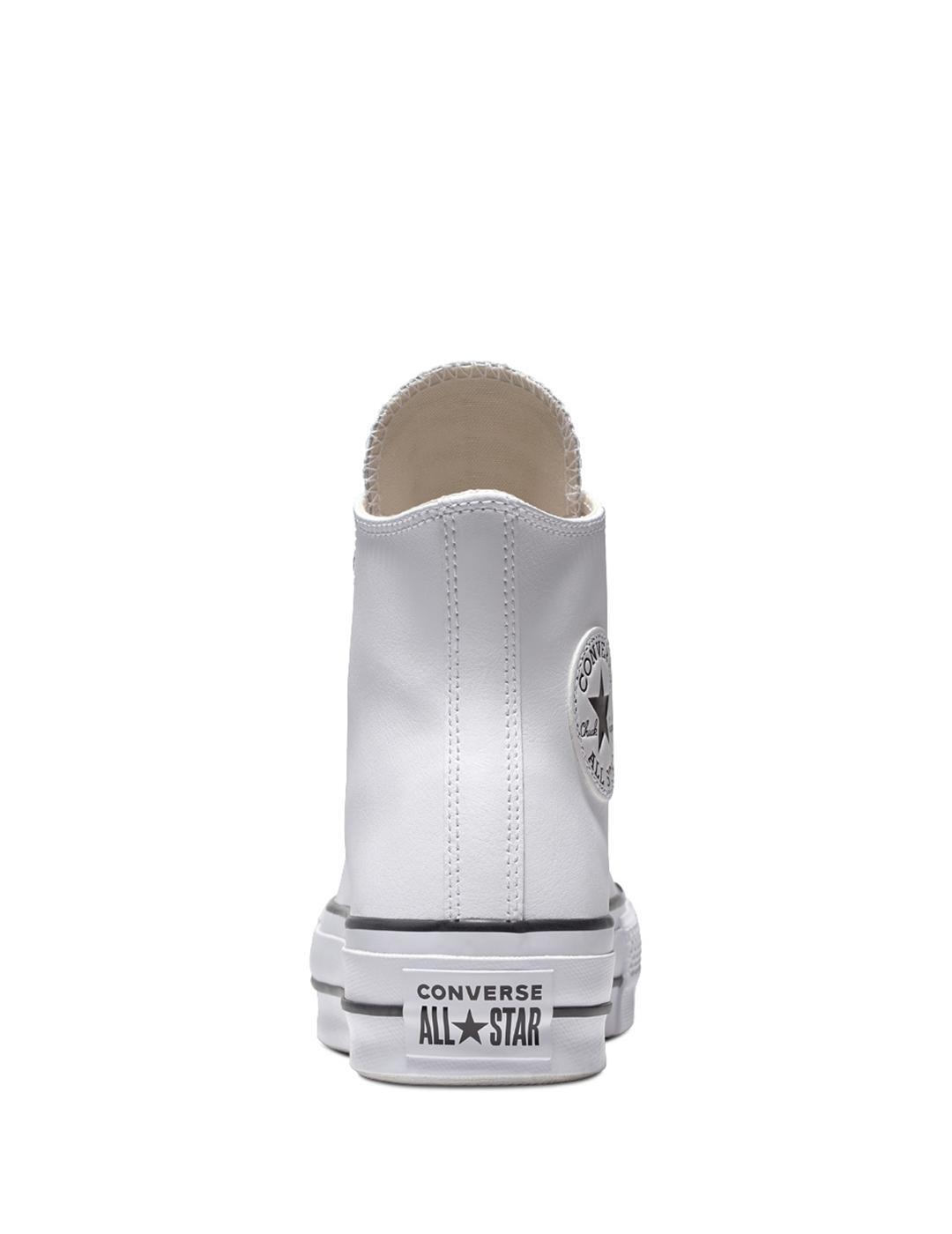 Sneakers Femme Converse All Star Lift en Cuir Blanc 3/6