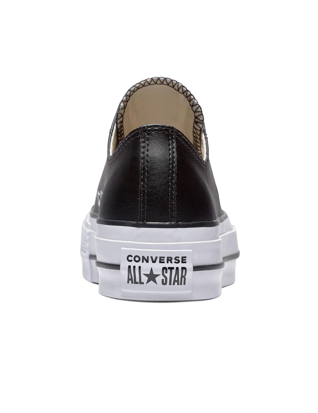 Baskets pour femmes Converse All star lift clean en cuir noir 4/7