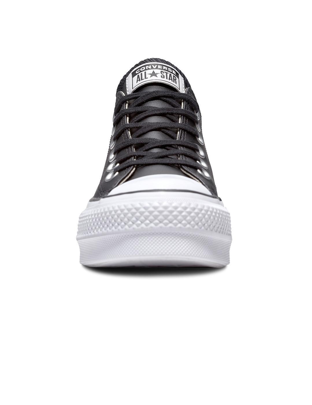 Baskets pour femmes Converse All star lift clean en cuir noir 3/7