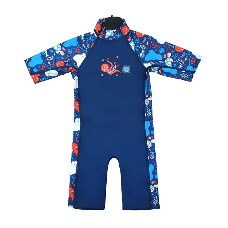 Costum pentru sporturile acvatice înot copii Combie UV 2mm bleumarin