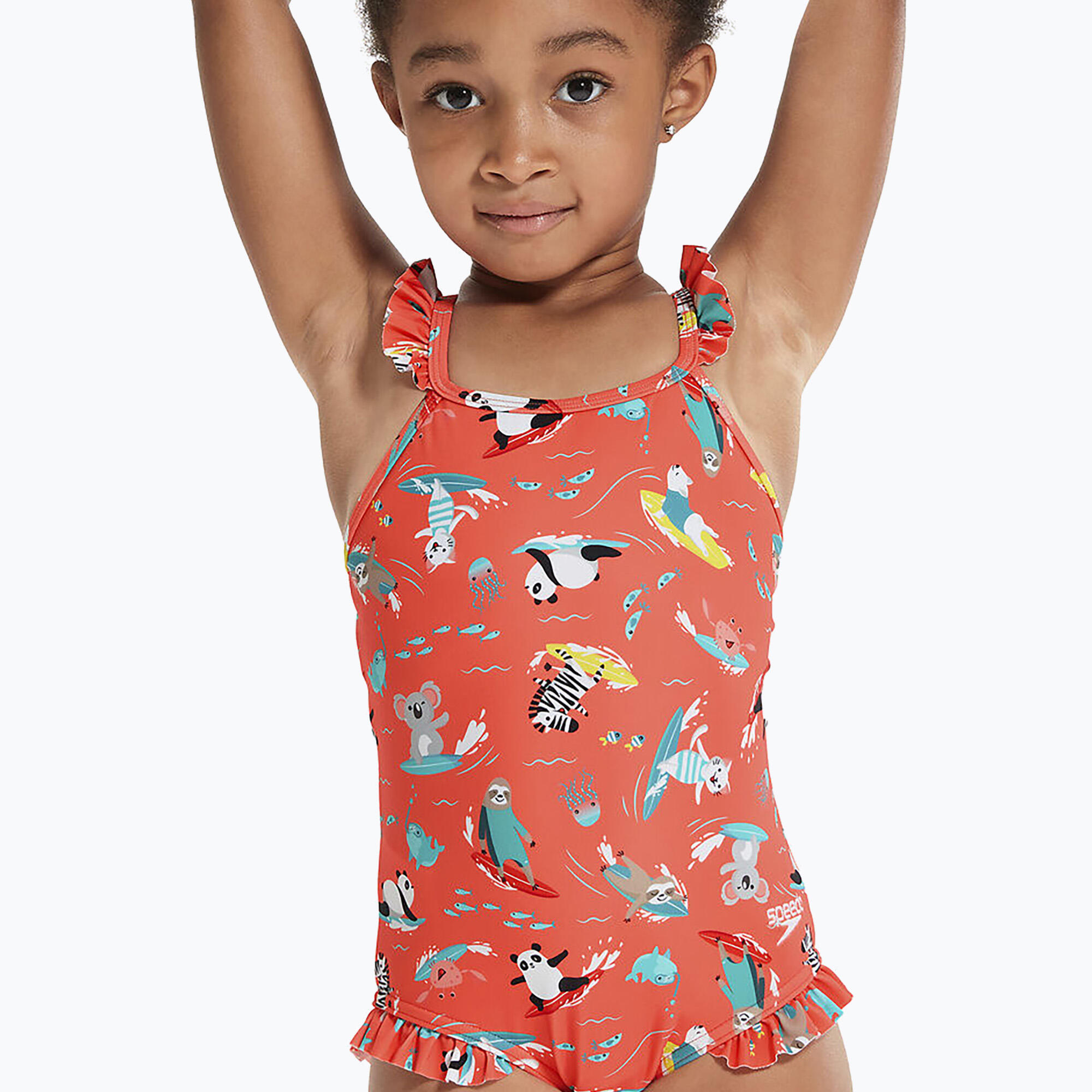 Costume intero da bagno per bambini Speedo Digital Frill Thinstrap 2/5