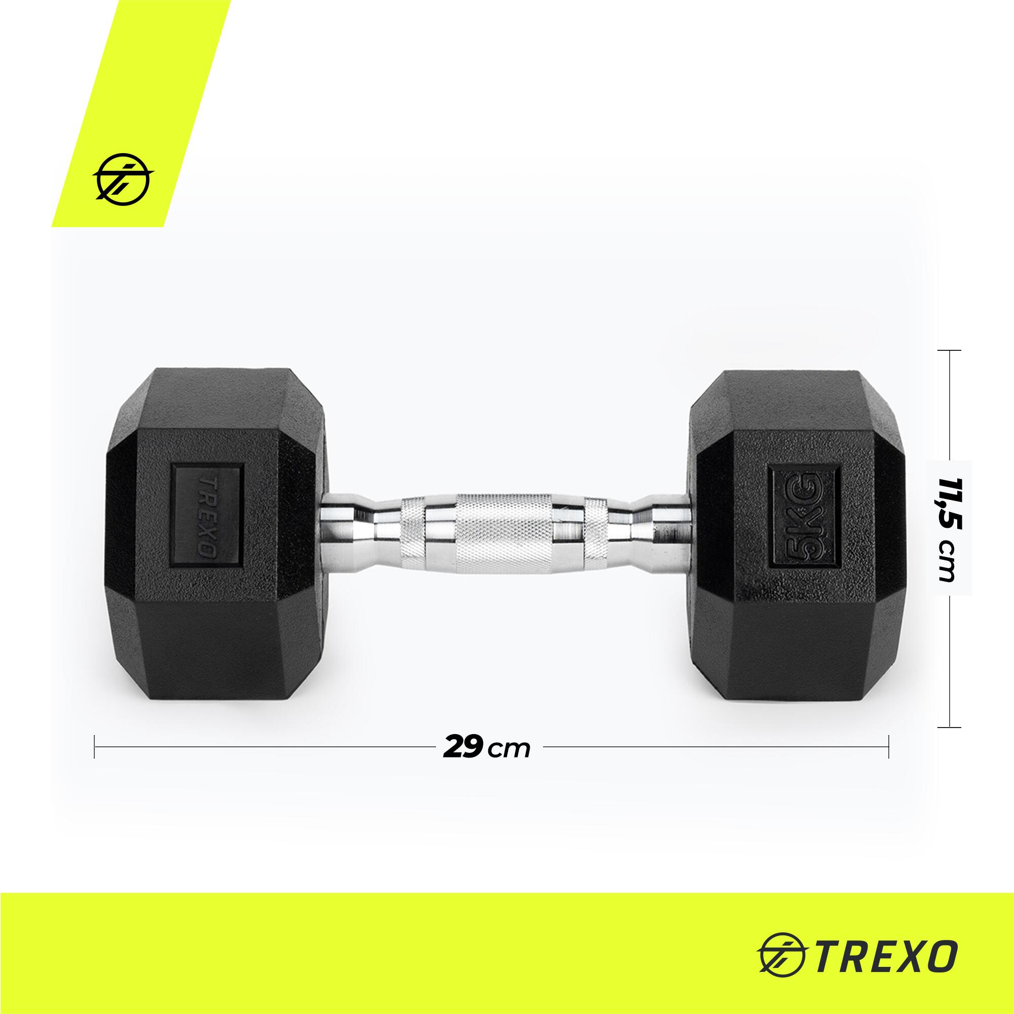 TREXO Hex rubberen halter 5 kg 2/7