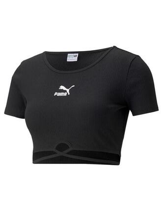 Top para Mujer Puma Classics ribbed Negro