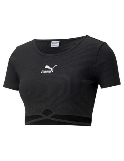 Top para Mujer Puma Classics ribbed Negro