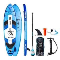 Produktbild von WS WattSUP SAR 10'0" SUP – Aufblasbares Stand Up Paddle Board 305 X 81 X 15 Cm, 7,8 Kg, 281 L, Inkl. Paddel, Pumpe, Rucksack – Für Anfänger & Profis