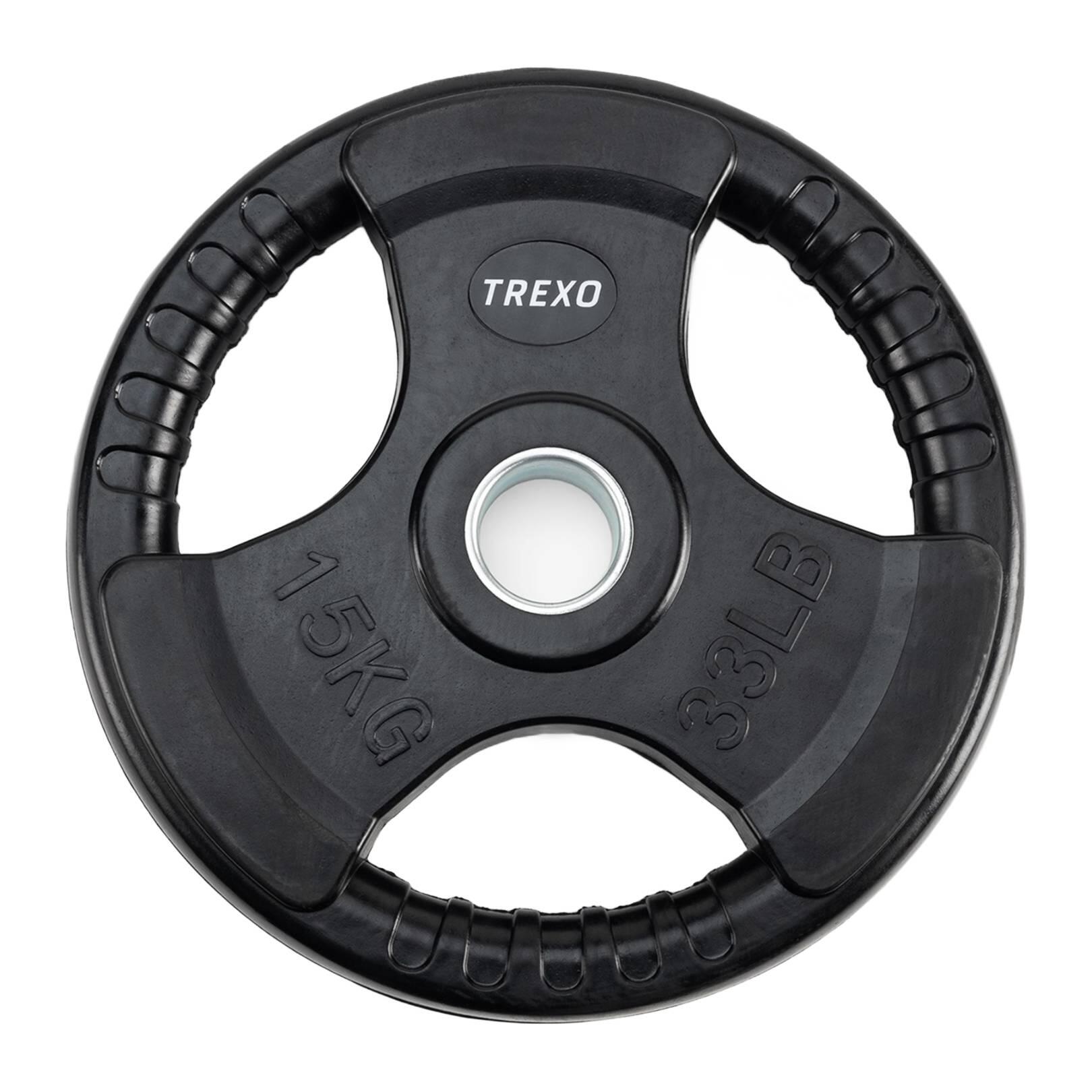 Peso in ghisa con gomma TREXO 15 kg 1/7