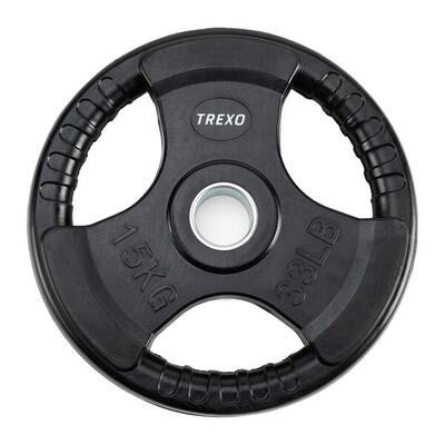 Gietijzeren gewicht met trexo rubber 15 kg