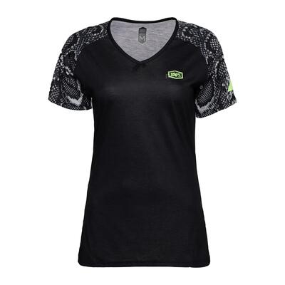Women's short sleeve jersey 100% airmatic jersey black python