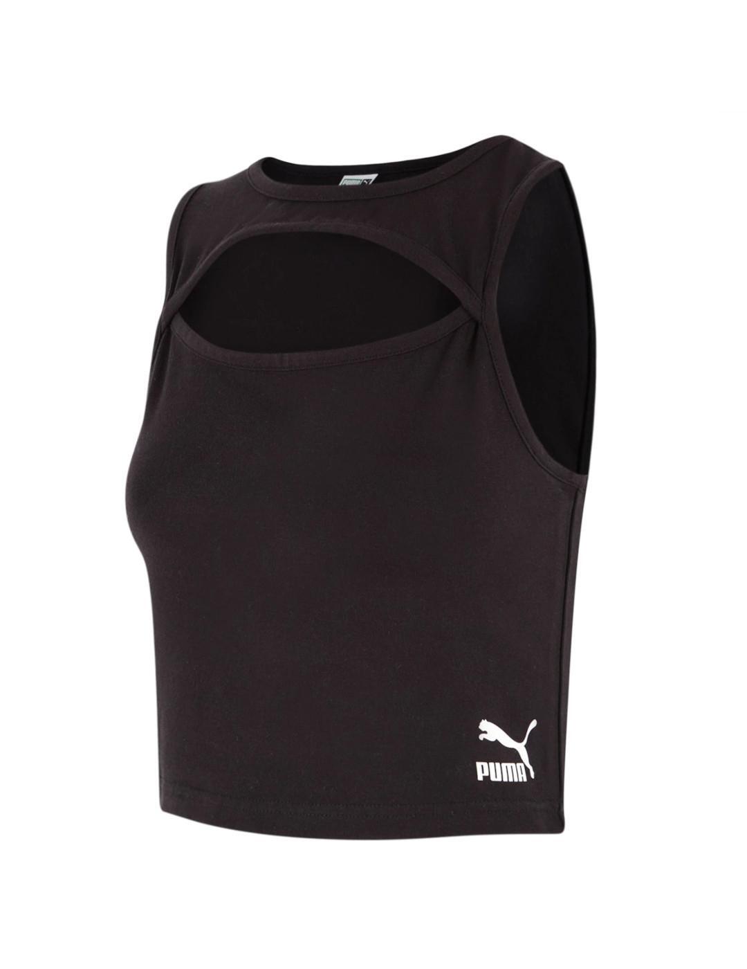 PUMA Top para Mulher Puma Classic corte top Preto.