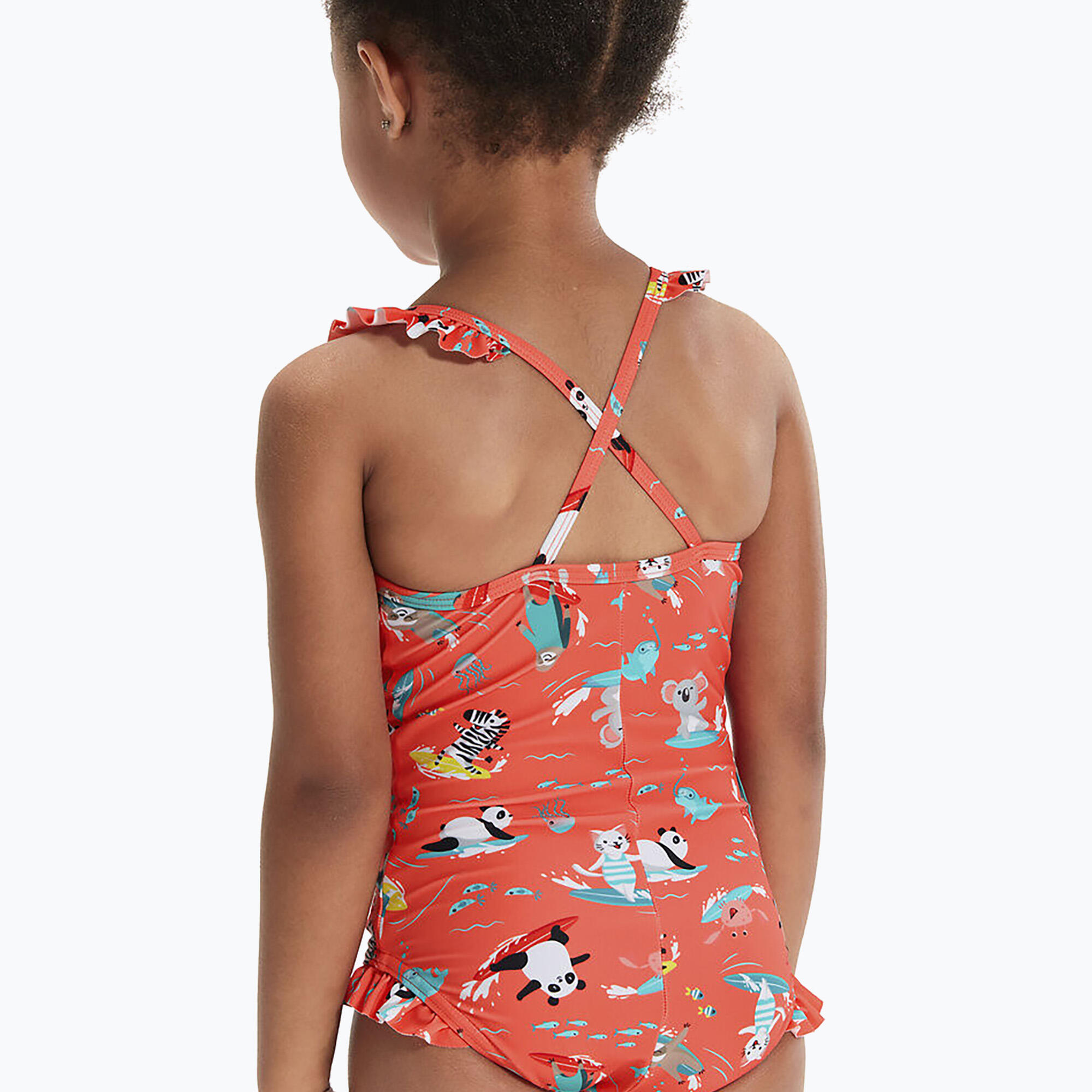 Costume intero da bagno per bambini Speedo Digital Frill Thinstrap 3/5