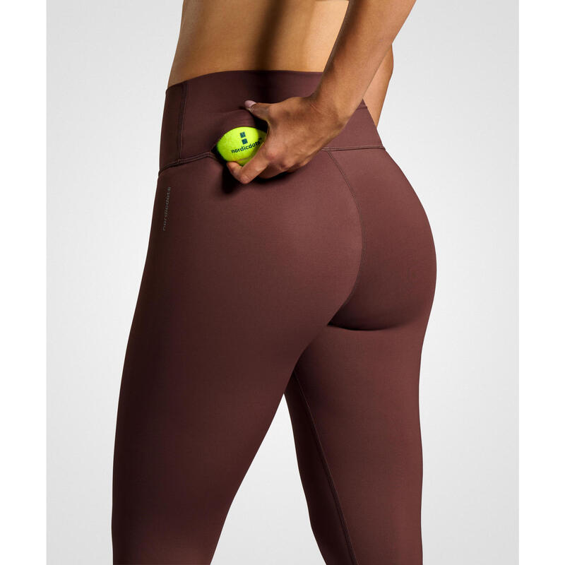 Legging de Tennis/Padel avec Poche à Balle Femme - Marron