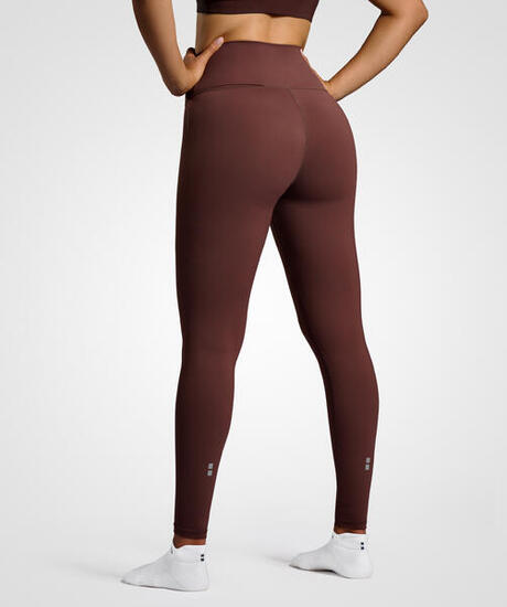 Legging tennis femme extensible avec poche balle Smart Leggings Marron