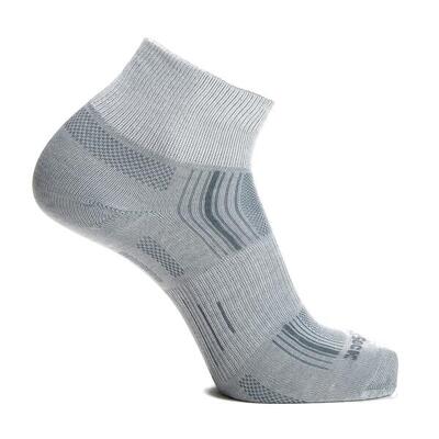 Wrightsock eco explore quarter - lichtgrijs - dubbellaags anti-blaar sokken