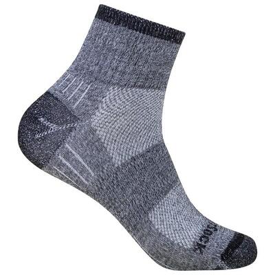 Wrightsock escape quarter - grijs/wit - dubbellaags anti-blaar sokken