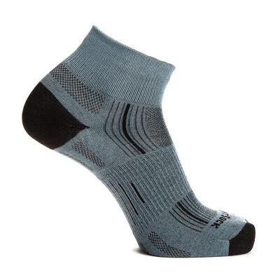 Wrightsock eco explore quarter - grijs - dubbellaags anti-blaar sokken