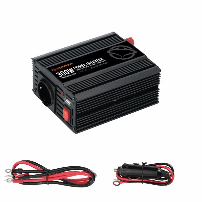 Przetwornica samochodowa 12V/24V na 230V 600W Manta MPI300M
