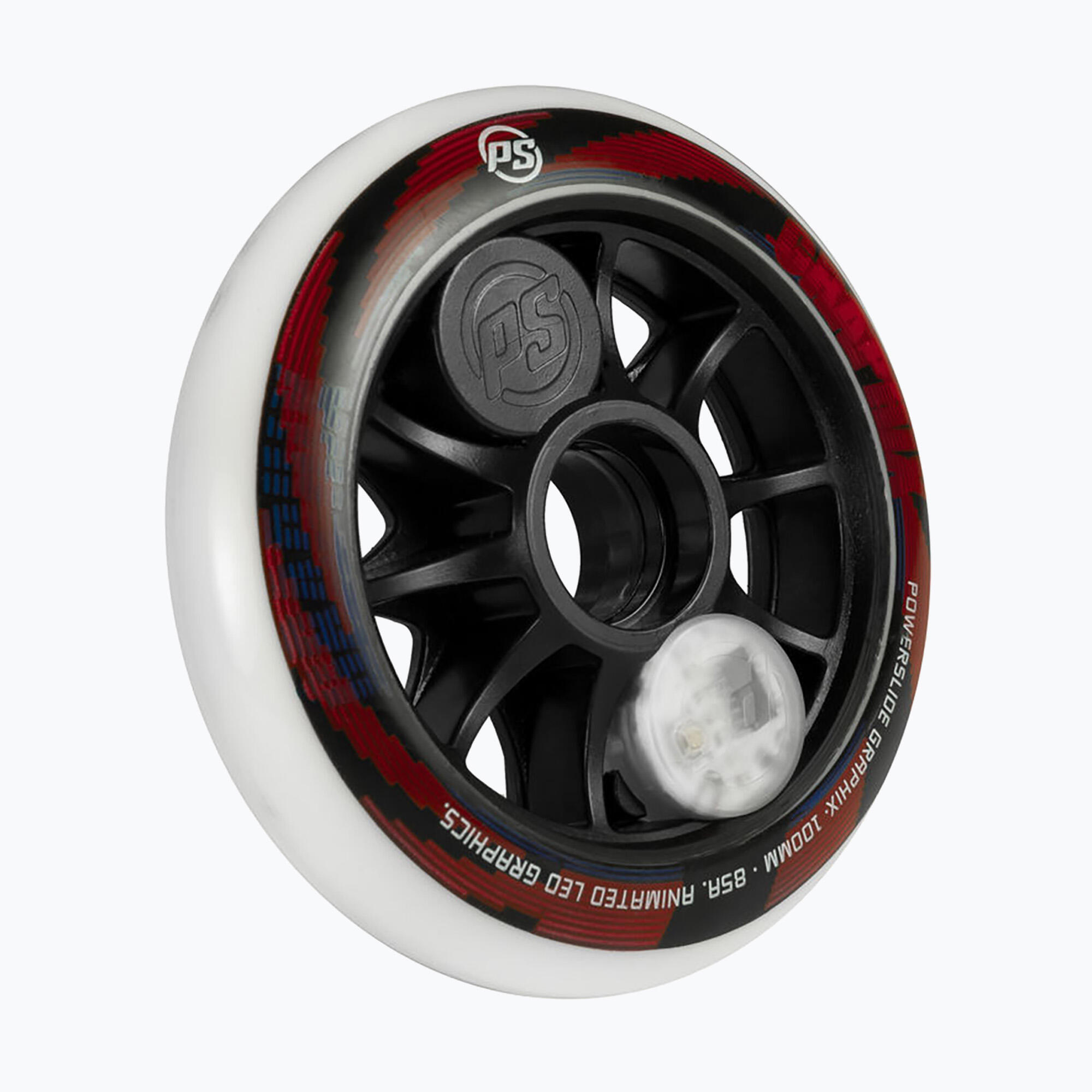 Rueda Patines con Luces Powerslide Graphix  100 mm blanco 2/5