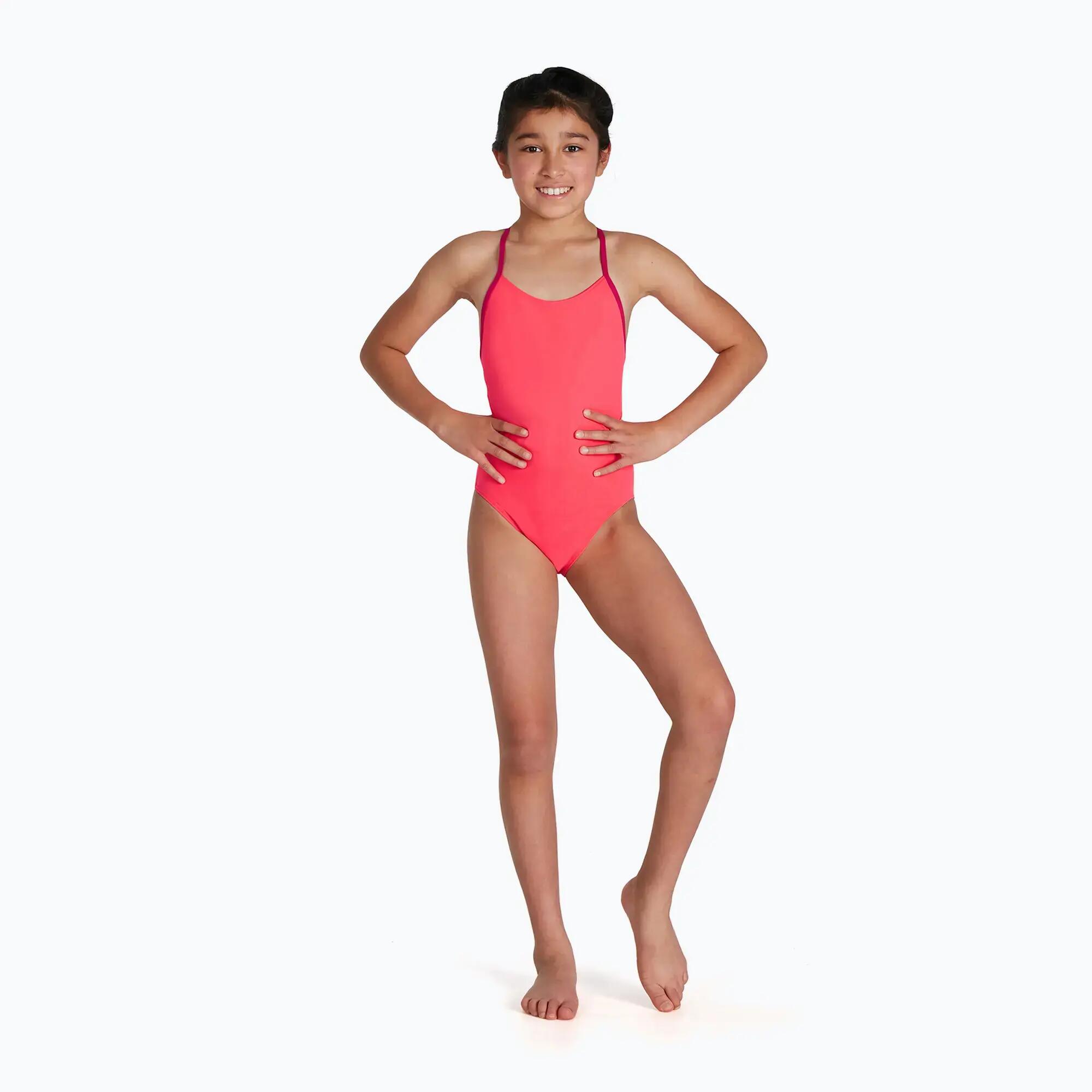Kostium kąpielowy dziewczęcy Speedo Lane Line różowy 4/7