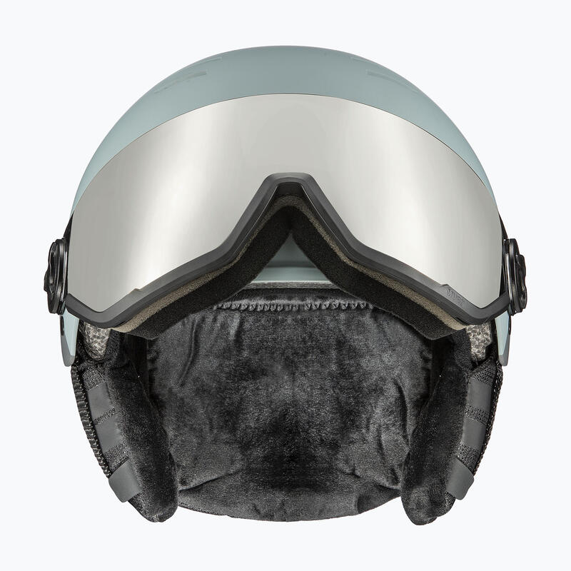 Casque de ski UVEX Wanted Visor glacier/rhino mat/mirror silver smoke 54-58 cm