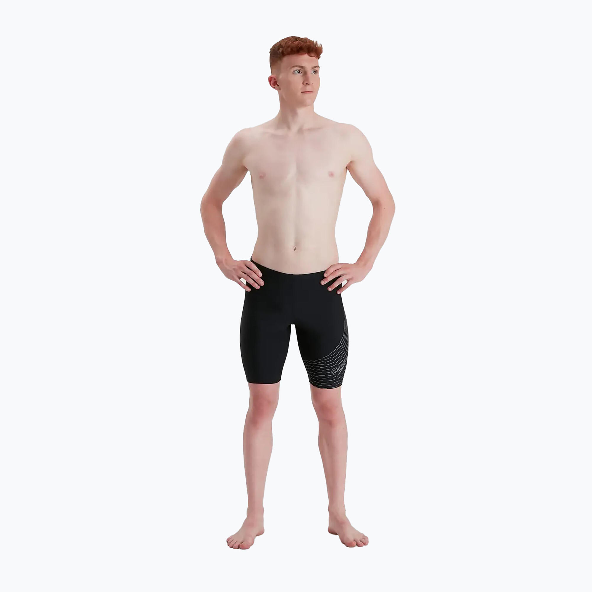 Short De Bain Long Motif/style Imprimé MEDLEY Homme (Noir / Gris Imprimé) 2/6