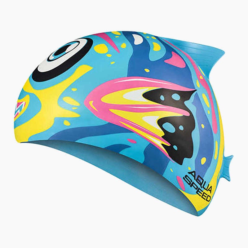 AQUA-SPEED Zoo Fish 01 bonnet de bain bleu/jaune 115 OS