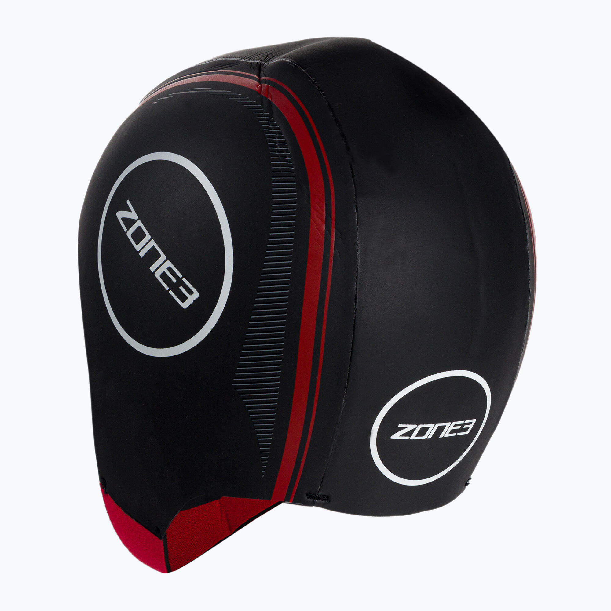 Neoprene Swim Cap Adult BLACK/RED 2/6