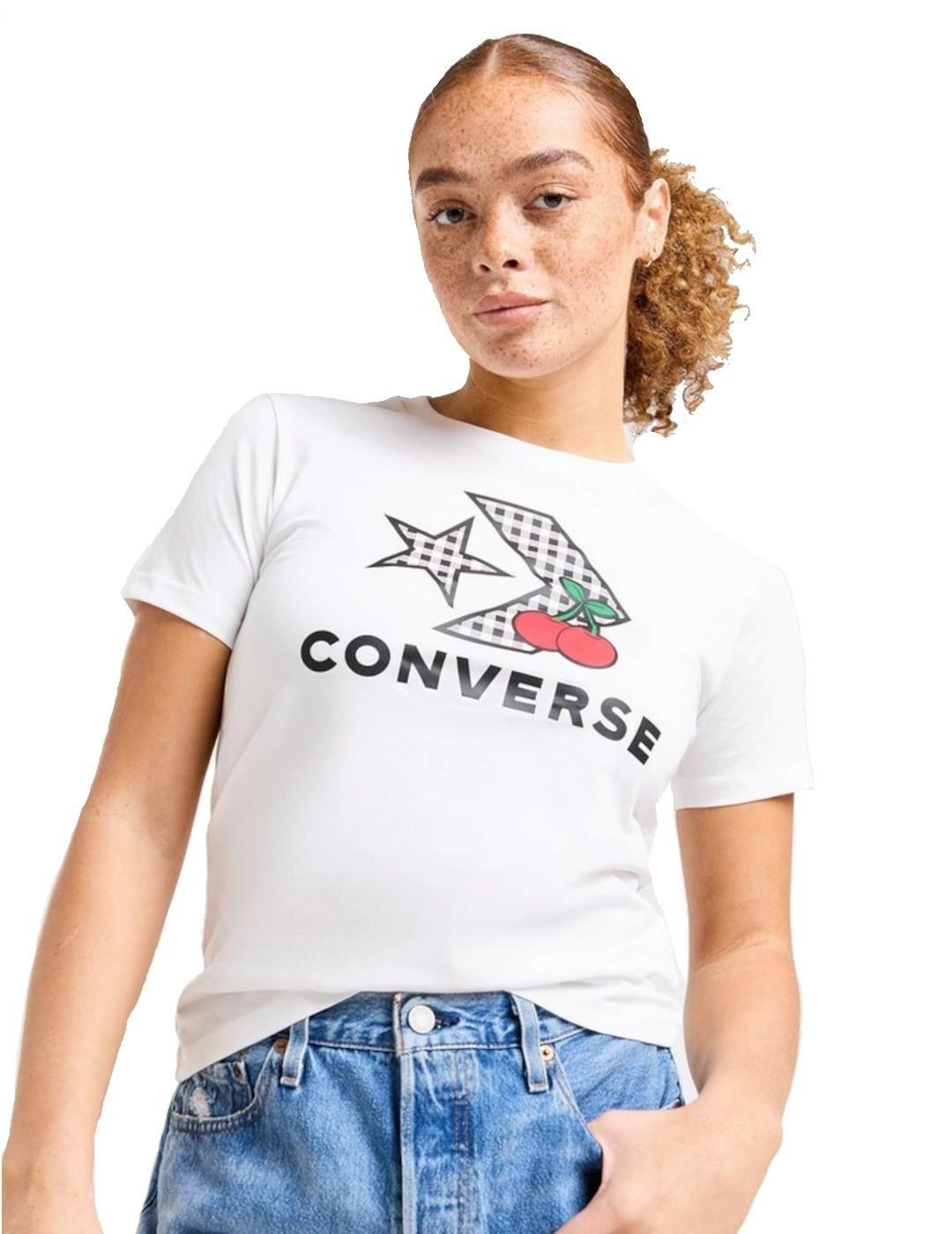 Maillot pour femme Converse cherry star chevron Blanc 2/3