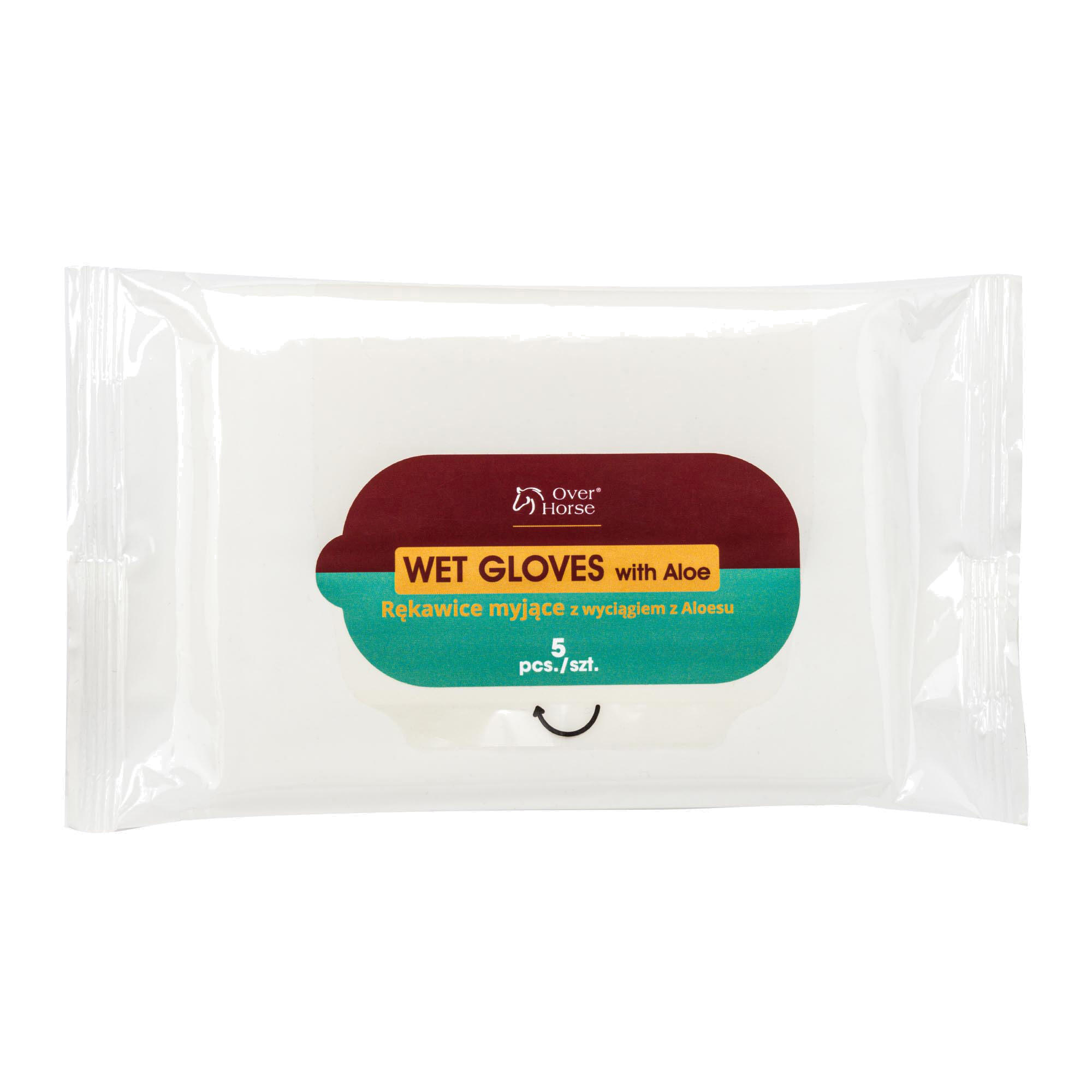 OVER HORSE Over Horse Wet Gloves washandschoenen met aloë voor paarden, 5 st.