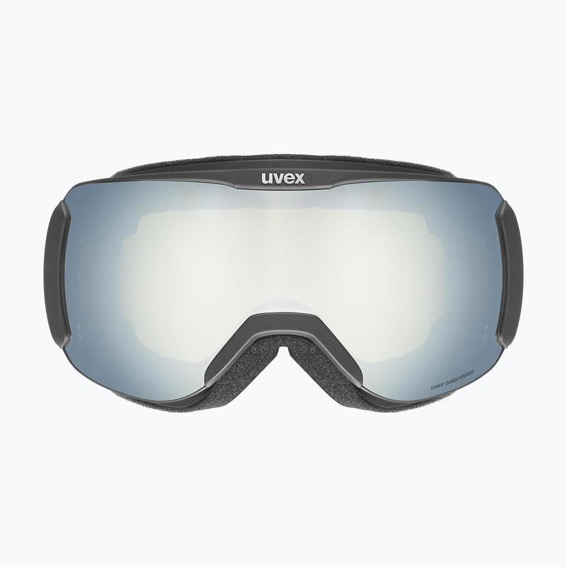 Lunettes de ski UVEX Downhill 2100 CV noir mat/blanc miroir/vert coloré