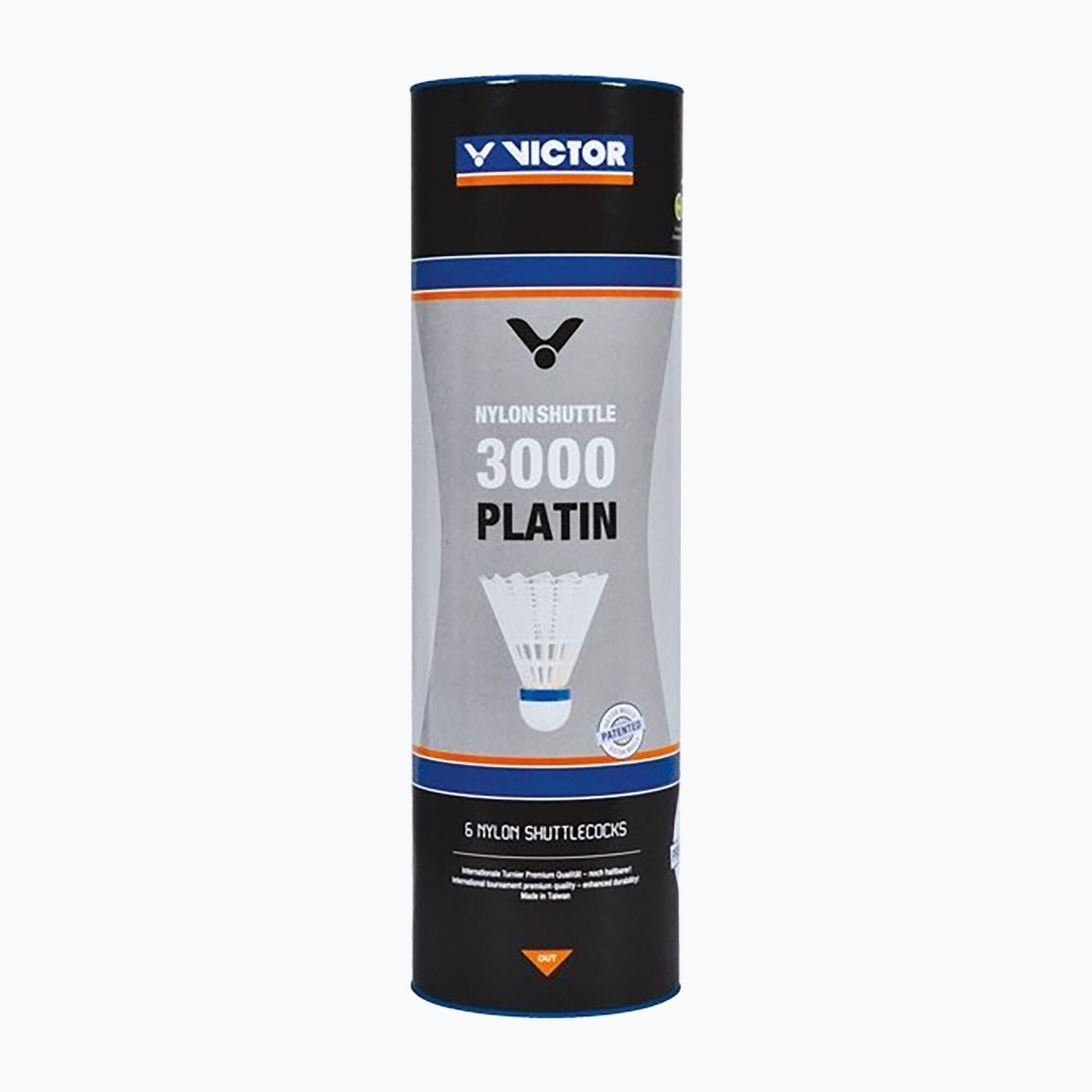 Tubo di 6 volani da badminton Victor Nylon Shuttle 3000 4/6