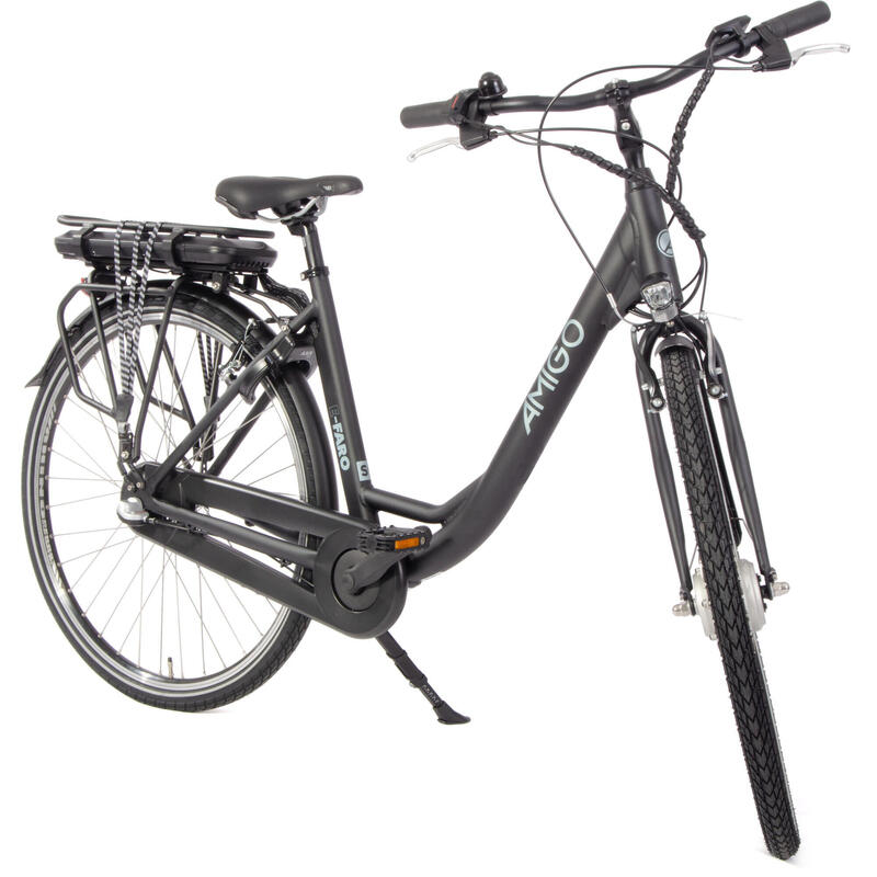 AMIGO Elektrische Stadsfiets E-Faro S1 28 Inch 49 cm Dames 3V V-Brakes Matzwart