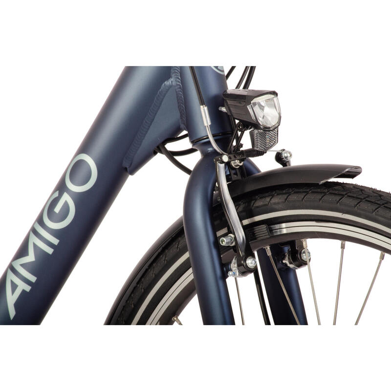 AMIGO Elektrische Stadsfiets E-Faro S1 28 Inch 49 cm Dames 3V V-Brakes Matblauw