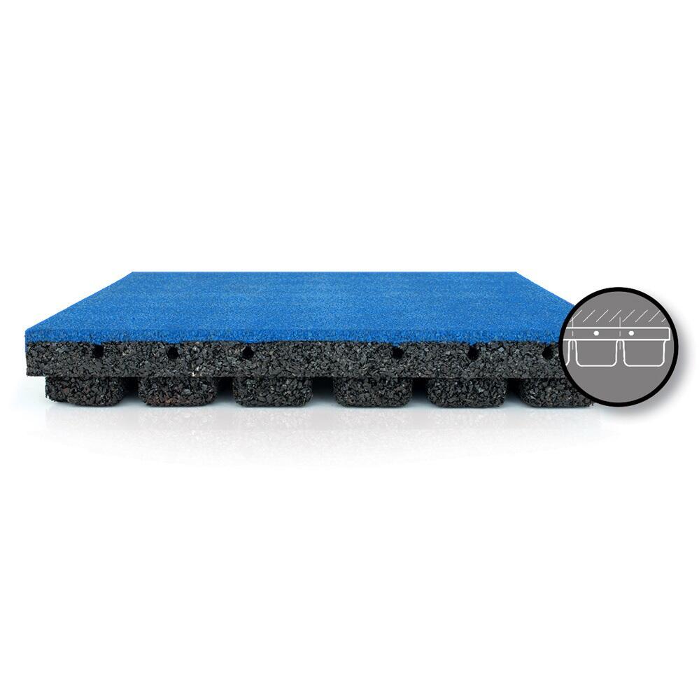 Piastrella in gomma 45 mm blu - 50x50 cm - incastro a maschio e femmina 6/7