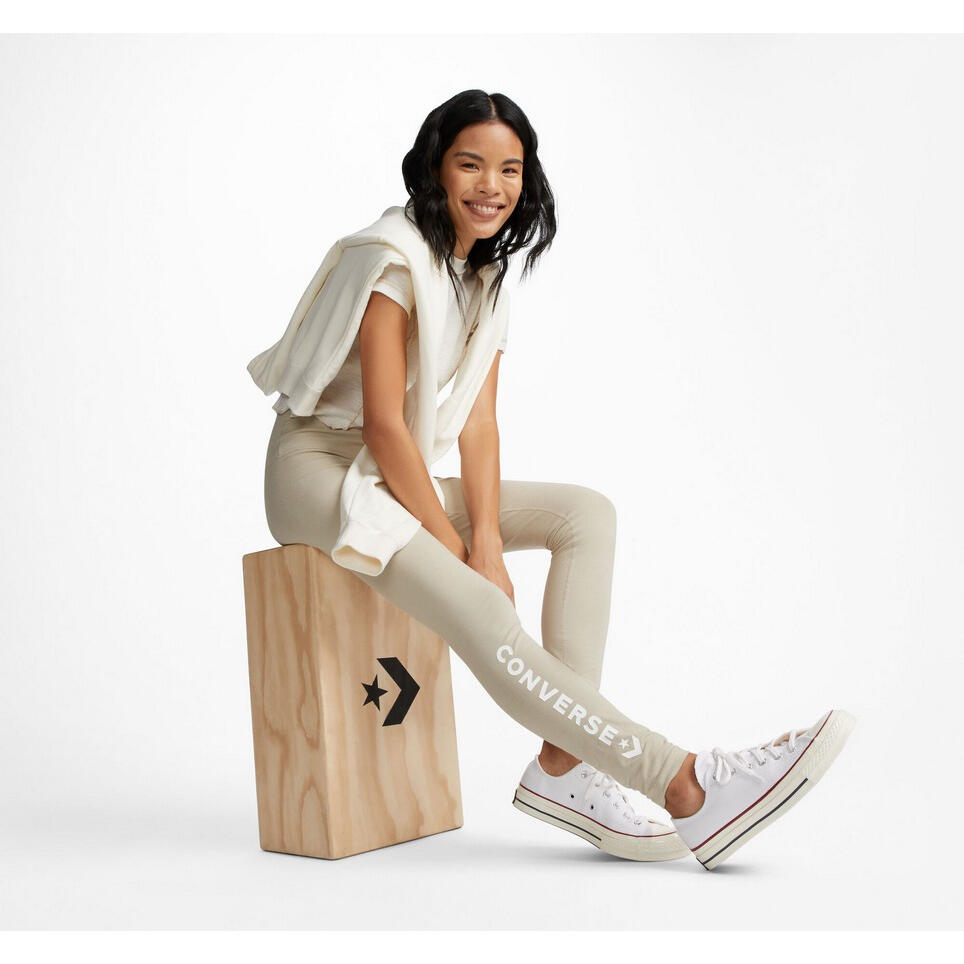 Leggings Converse Wordmark, Bege, Mulheres 3/5