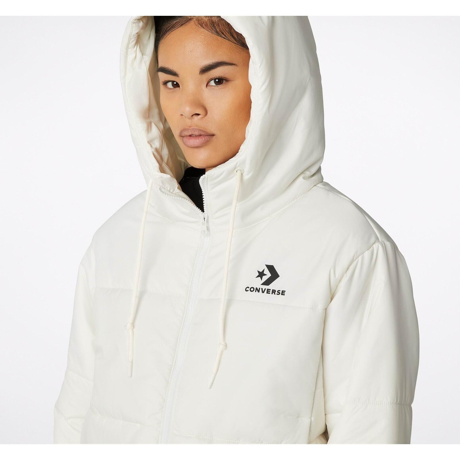 Giacca Converse Synthetic Short Puffer, Bianca, Donne 3/5