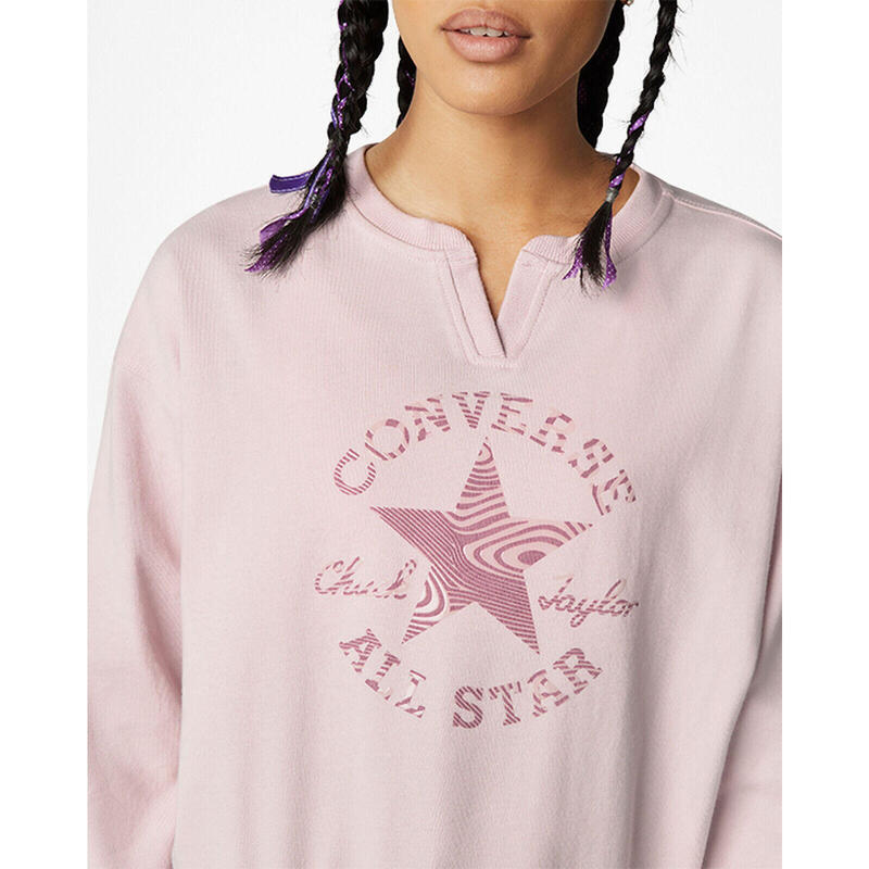 Chemisier Converse Chuck Patch Infill Crew, Rose, Femmes