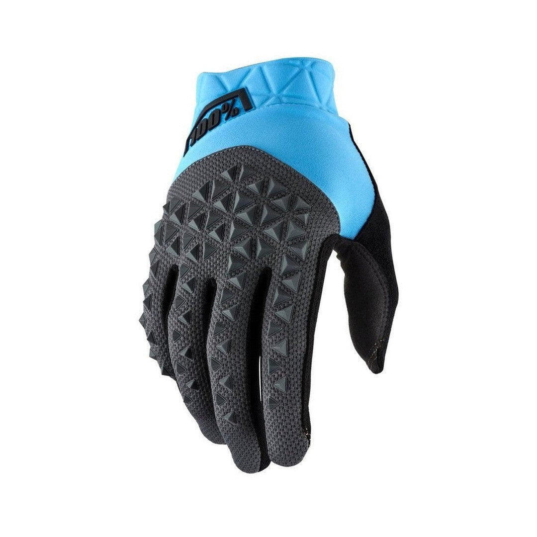 100 Percent Geomatic Gloves - Cyan/Charcoal